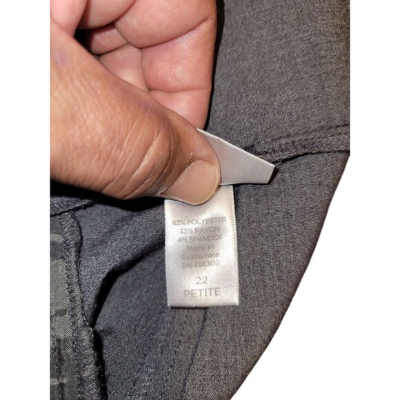 Avenue Womens Gray Petite Trousers Plus size  22 Button Closure Pocket Detail - Picture 6 of 9